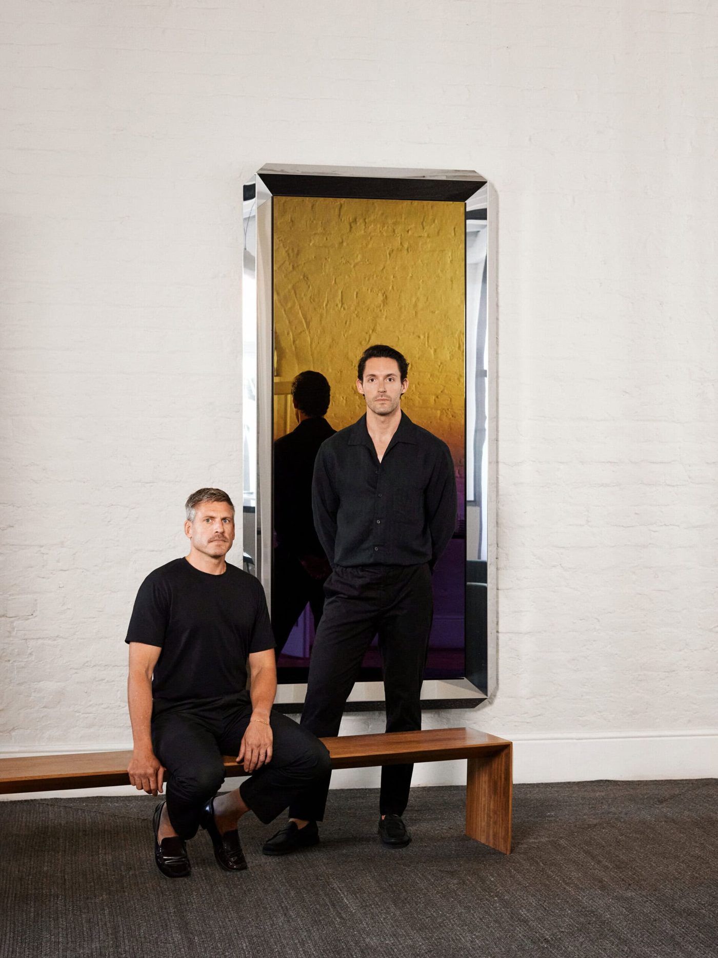 Official MŪVEK x CVN promotional studio photograph featuring two people in a design space, used for the October 2026 Cape Town Design Week activation