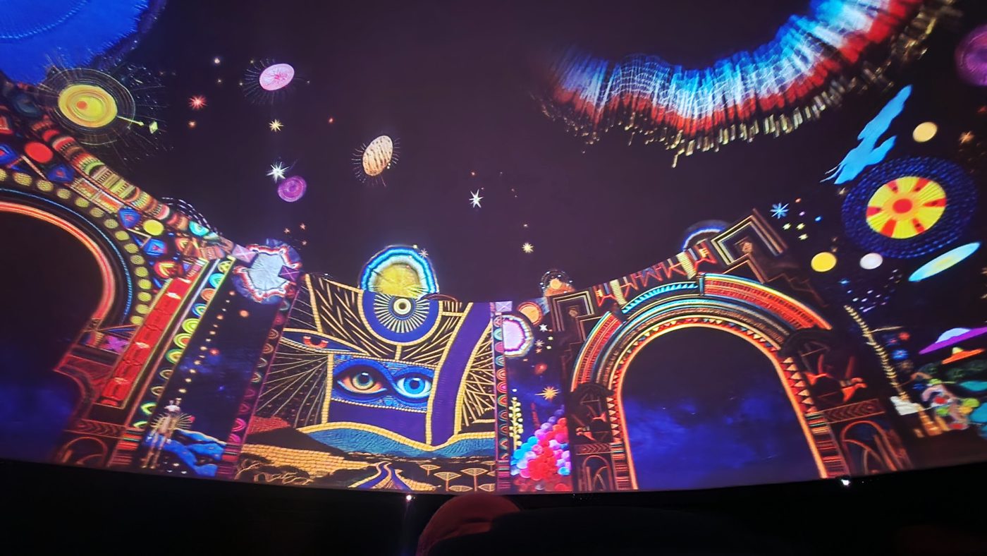 Immersive digital projection inside the Wits Digital Dome during a Fakugesi-related event in October 2025