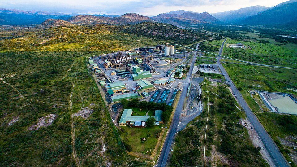Aerial photograph of Two Rivers platinum mine in South Africa, photographed in 2016, illustrating the country’s platinum mining sector