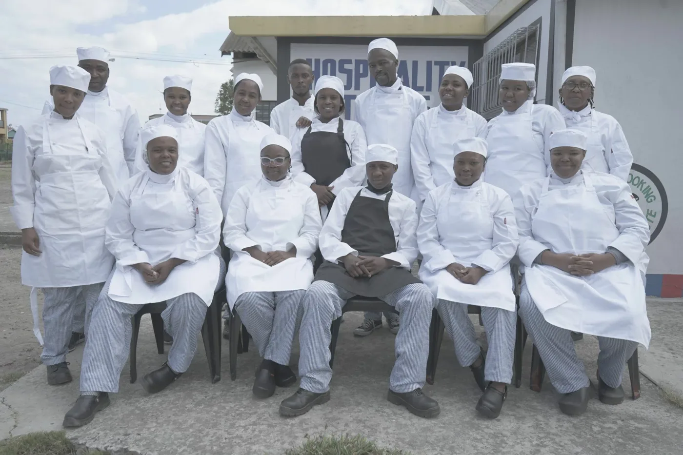 Archive photograph of the Eziko cooking school and restaurant team in Langa, host venue of the Nguni Heritage Festival