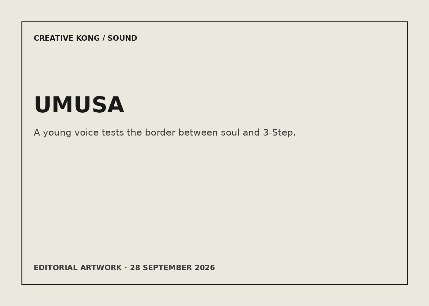 CREATIVE KONG editorial artwork for Naledi Aphiwe’s “Umusa” Is a Young Voice Moving With 3-Step