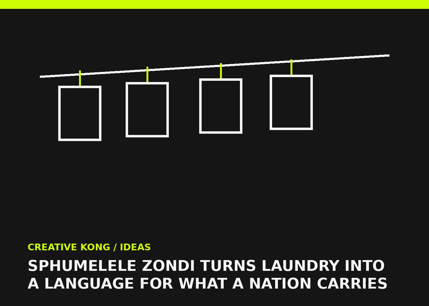 CREATIVE KONG editorial artwork for Sphumelele Zondi Turns Laundry Into a Language for What a Nation Carries